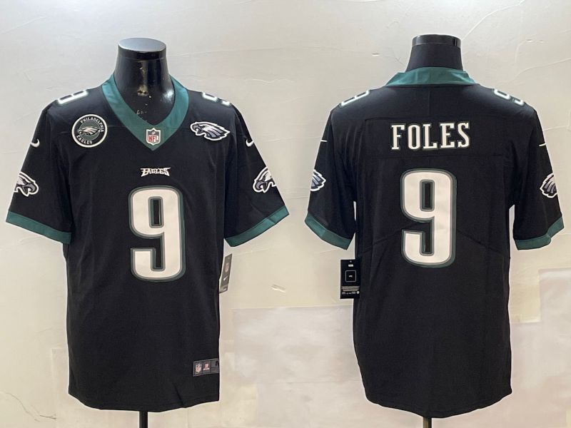Men Philadelphia Eagles #9 Foles Black Second generations 2025 Nike Vapor Limited NFL Jersey style 2093